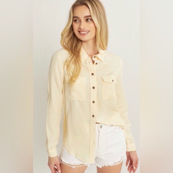 Button down Tencel long sleeve top - Picture 8 of 10